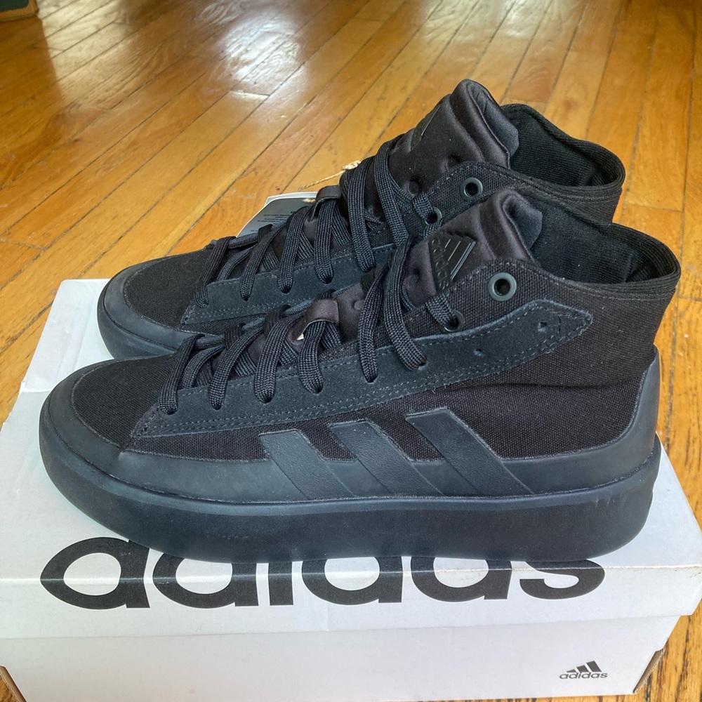 Adidas Black High-Top Sneakers with Chunky Sole